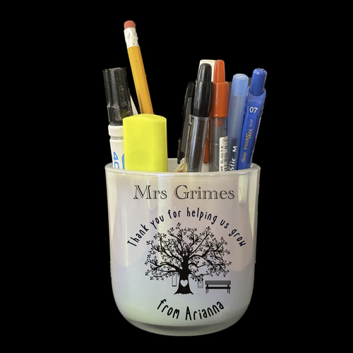 Glass Pencil Pot  - Helping me grow Tree