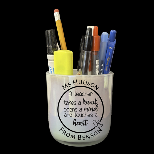 Glass Pencil Pot  - Touches a heart