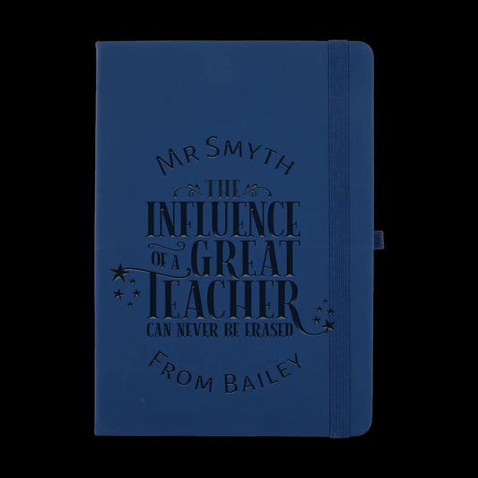 A Teacher Touches A Heart Notebook