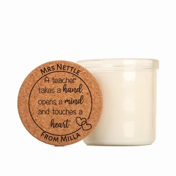 Teacher Touches A Heart Candle