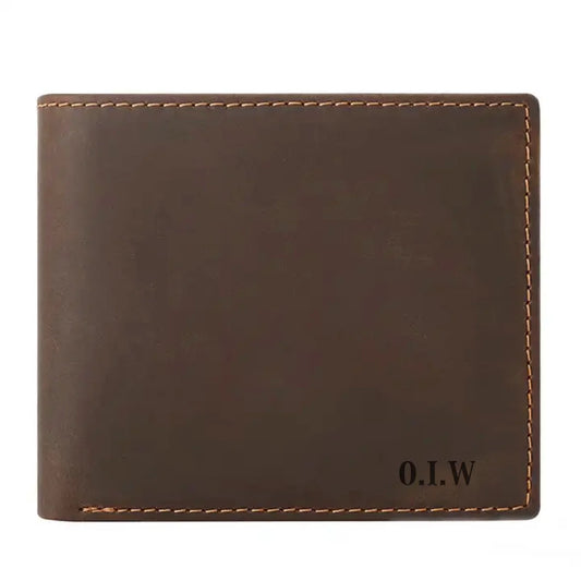 Men's Leather Wallet - Initials